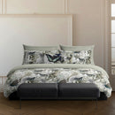 Jardin Orné - Housse De Couette + Taie D'Oreiller - Satin De Coton - Vert Tilleul