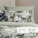 Jardin Orné - Housse De Couette + Taie D'Oreiller - Satin De Coton - Vert Tilleul