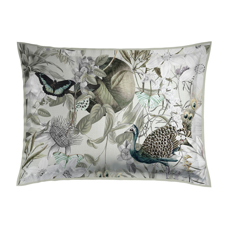 Jardin Orné - Taie D'Oreiller - Satin De Coton - Vert Tilleul