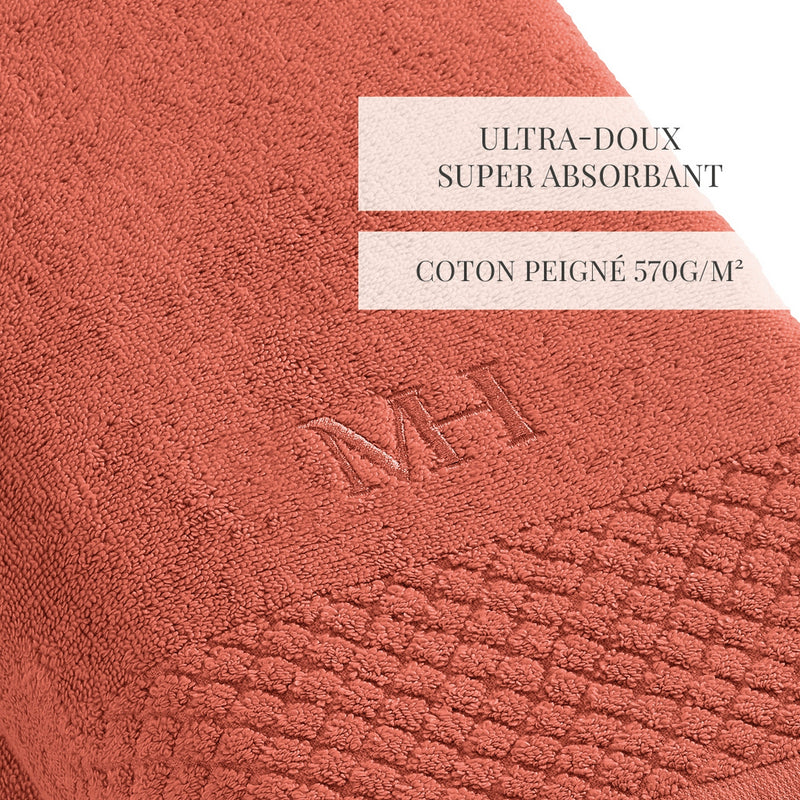 Eden - Drap De Bain - Coton Peigné Lt - Terracotta
