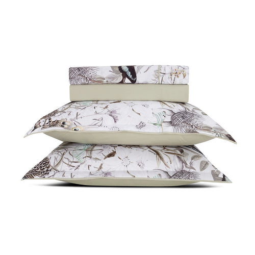 Jardin Orné - Ensemble De Draps - Satin De Coton - Vert Tilleul