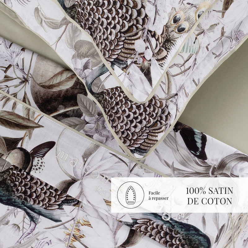 Jardin Orné - Ensemble De Draps - Satin De Coton - Vert Tilleul
