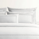 Grand Hôtel - Housse De Couette + Taie D'Oreiller - Satin De Coton - Gris / Blanc