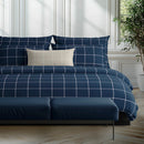 Amélia - Taie D'Oreiller - Satin De Coton - Bleu Foncé