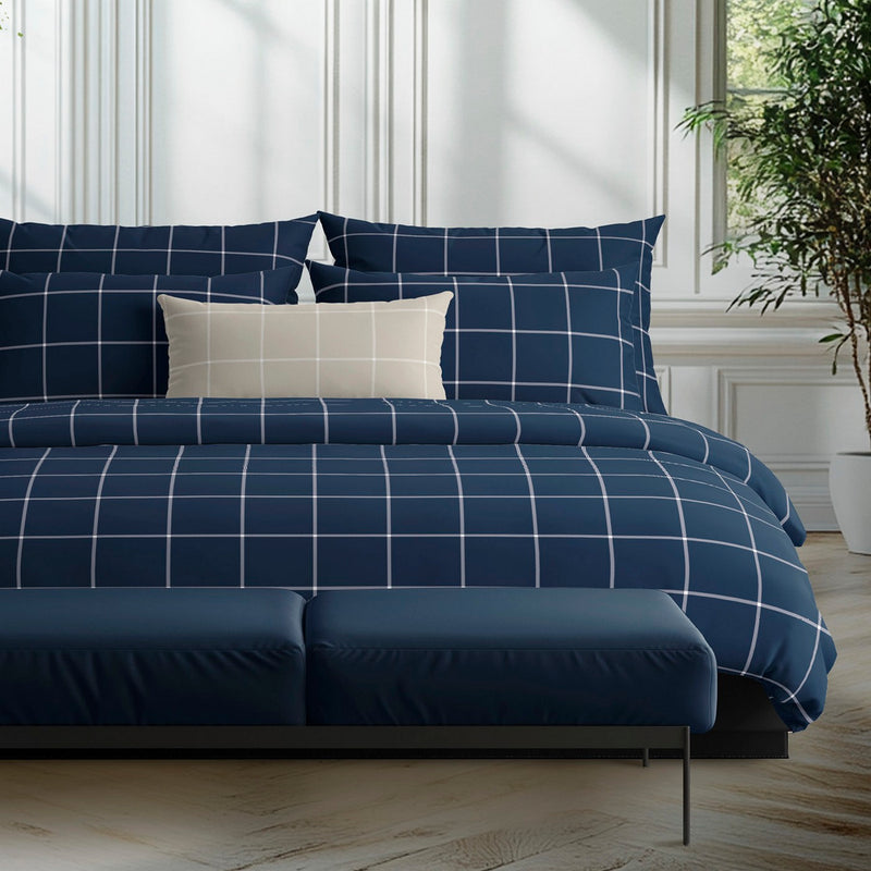 Amélia - Taie D'Oreiller - Satin De Coton - Bleu Foncé