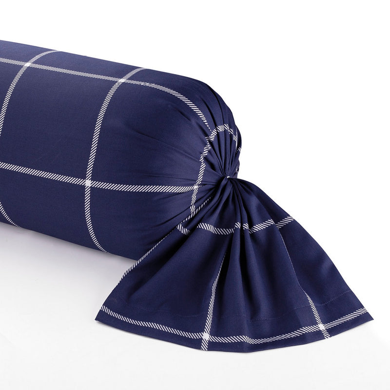 Amélia - Taie De Traversin - Satin De Coton - Bleu Foncé
