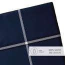 Amélia - Drap Plat - Satin De Coton - Bleu Foncé