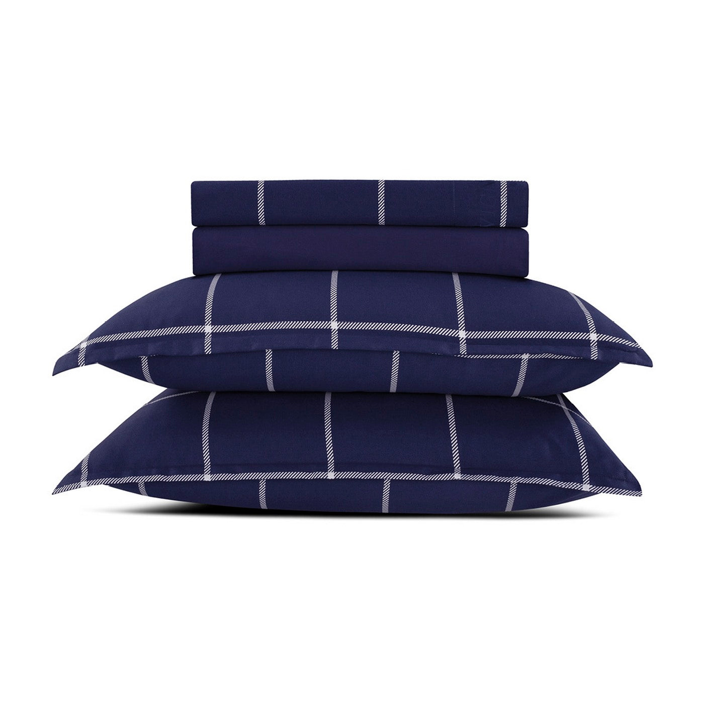 Amélia - Ensemble De Draps - Satin De Coton - Bleu Foncé