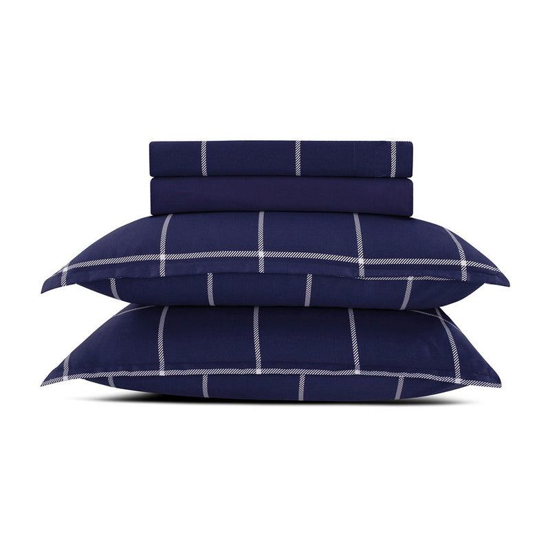 Amélia - Ensemble De Draps - Satin De Coton - Bleu Foncé