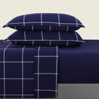 Amélia - Ensemble De Draps - Satin De Coton - Bleu Foncé