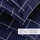 Amélia - Ensemble De Draps - Satin De Coton - Bleu Foncé