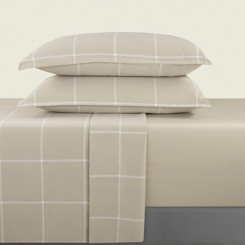 Amélia - Ensemble De Draps - Satin De Coton - Taupe
