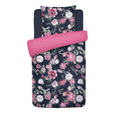Eclat Nocturne - Housse De Couette + Taie D'Oreiller - Satin De Coton - Bleu Foncé
