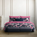 Eclat Nocturne - Housse De Couette + Taie D'Oreiller - Satin De Coton - Bleu Foncé