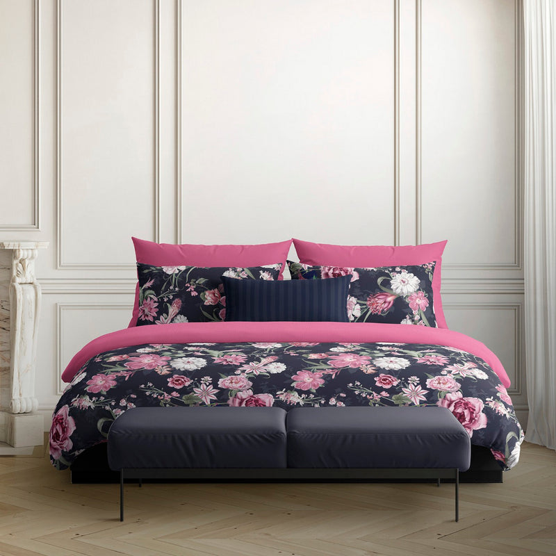 Eclat Nocturne - Taie D'Oreiller - Satin De Coton - Rose