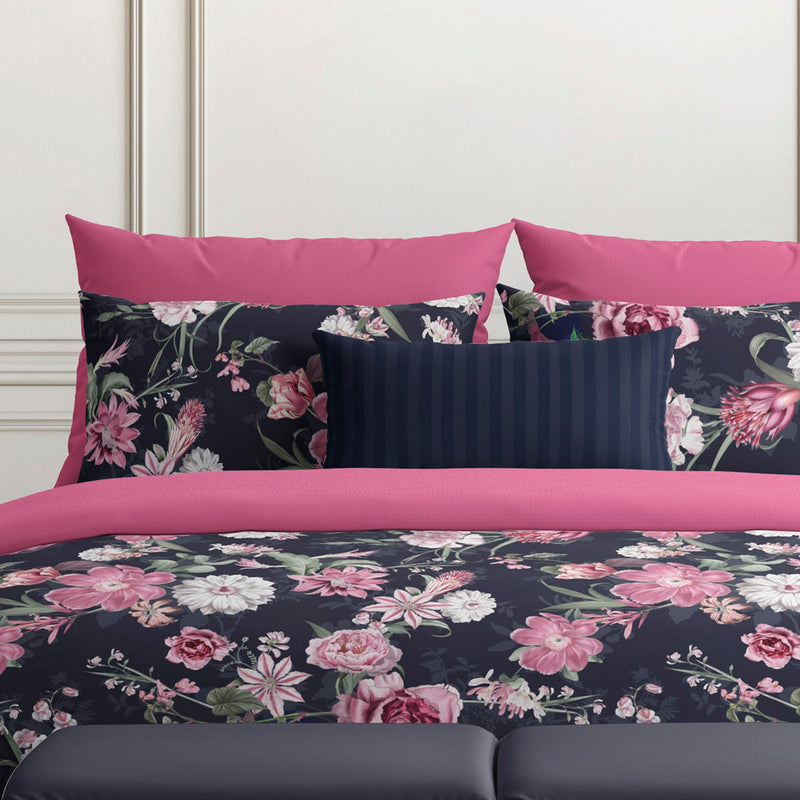 Eclat Nocturne - Taie D'Oreiller - Satin De Coton - Rose