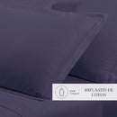 Uni - Taie D'Oreiller - Satin De Coton - Bleu 06
