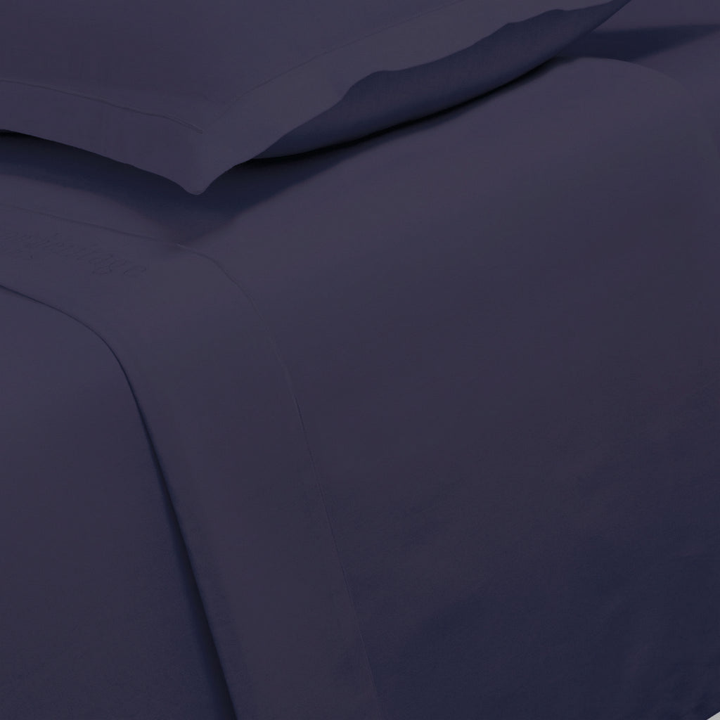 Uni - Drap Plat - Satin De Coton - Bleu 04