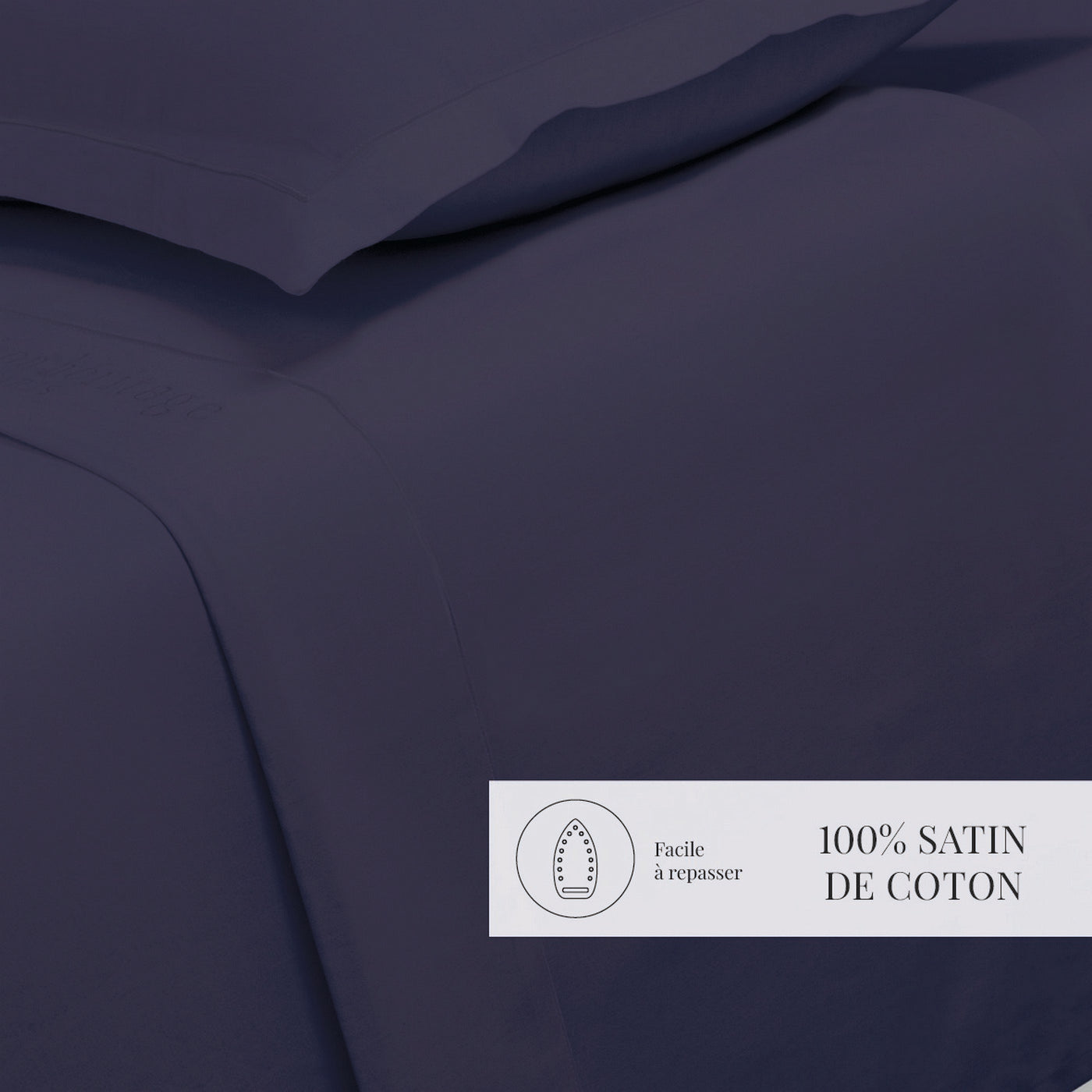 Uni - Drap Plat - Satin De Coton - Bleu 04