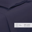 Uni - Drap Plat - Satin De Coton - Bleu 04