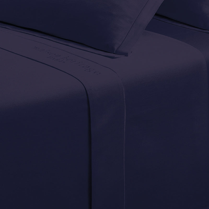 Uni - Drap Plat - Satin De Coton - Bleu 04