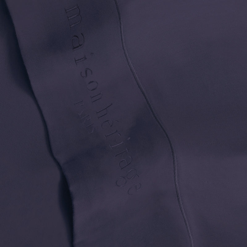 Uni - Ensemble De Draps - Satin De Coton - Bleu 04