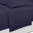 Uni - Ensemble De Draps - Satin De Coton - Bleu 04