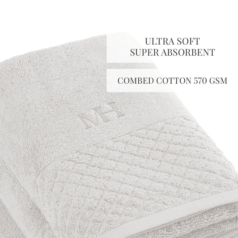 Eden - Serviette + Drap De Bain - Coton Peigné Lt - Blanc