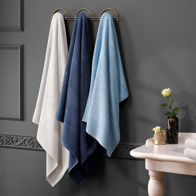 Eden - Serviette + Drap De Bain - Coton Peigné Lt - Blanc
