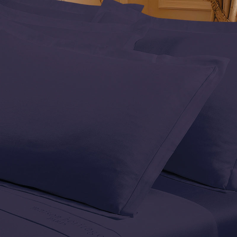 Uni - Taie D'Oreiller - Satin De Coton - Bleu 04