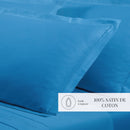 Uni - Taie D'Oreiller - Satin De Coton - Bleu 05
