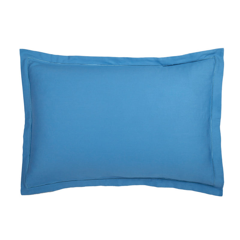 Uni - Taie D'Oreiller - Satin De Coton - Bleu 05
