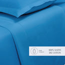 Uni - Drap Plat - Satin De Coton - Bleu 05