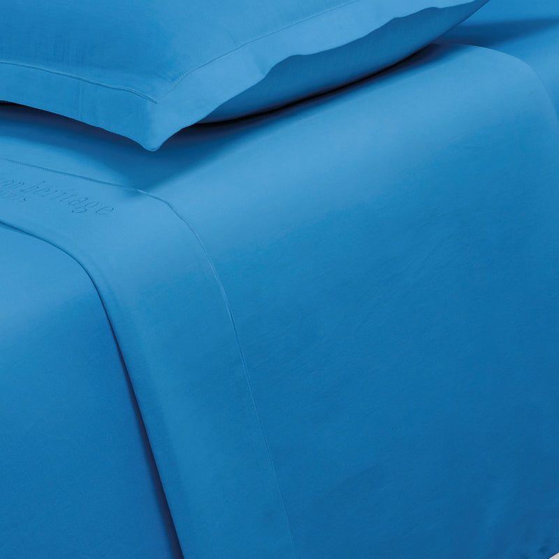 Uni - Drap Plat - Satin De Coton - Bleu 05