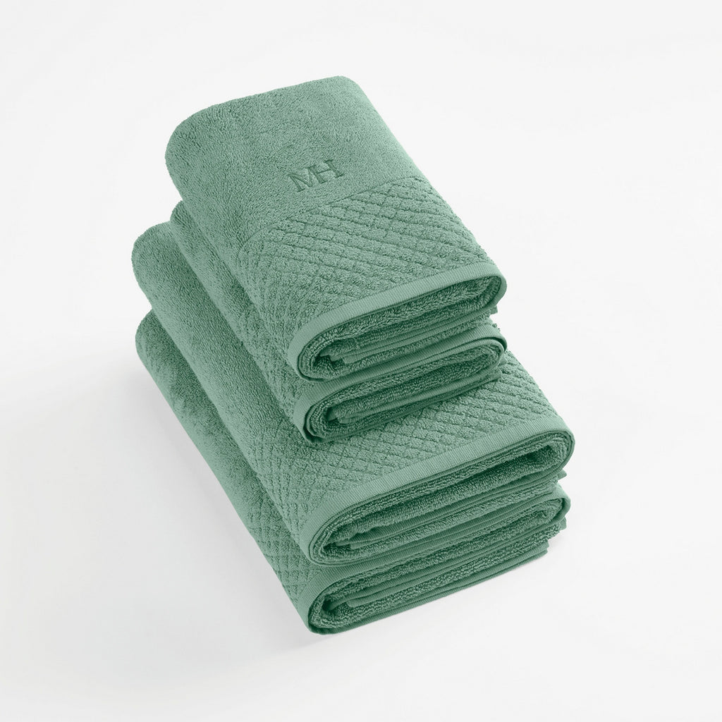 Eden - Set De 2 Serviettes + 2 Draps De Bain - Vert Bouteille