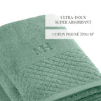 Eden - Set De 2 Serviettes + 2 Draps De Bain - Vert Bouteille