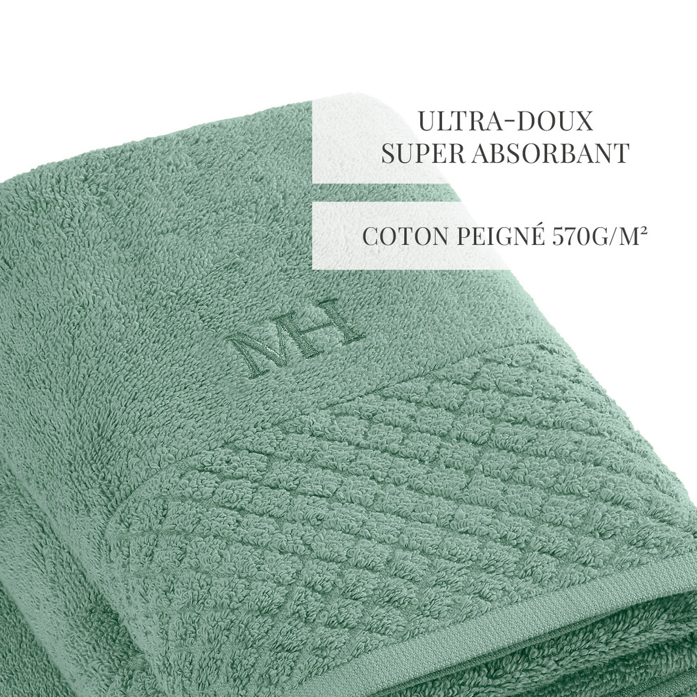 Eden - Set De 2 Serviettes + 2 Draps De Bain - Vert Bouteille