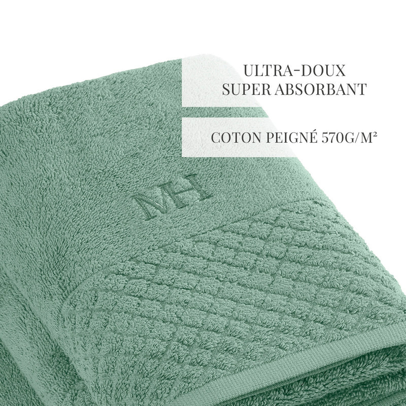 Eden - Set De 2 Serviettes + 2 Draps De Bain - Vert Bouteille
