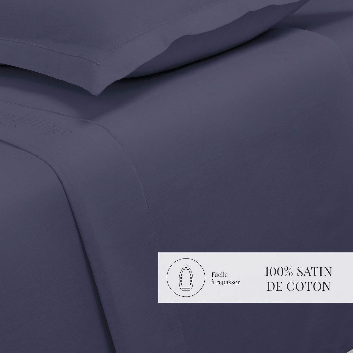 Uni - Drap Plat - Satin De Coton - Bleu 06