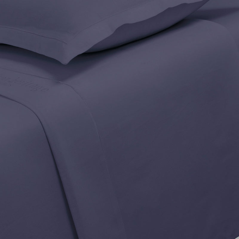 Uni - Drap Plat - Satin De Coton - Bleu 06