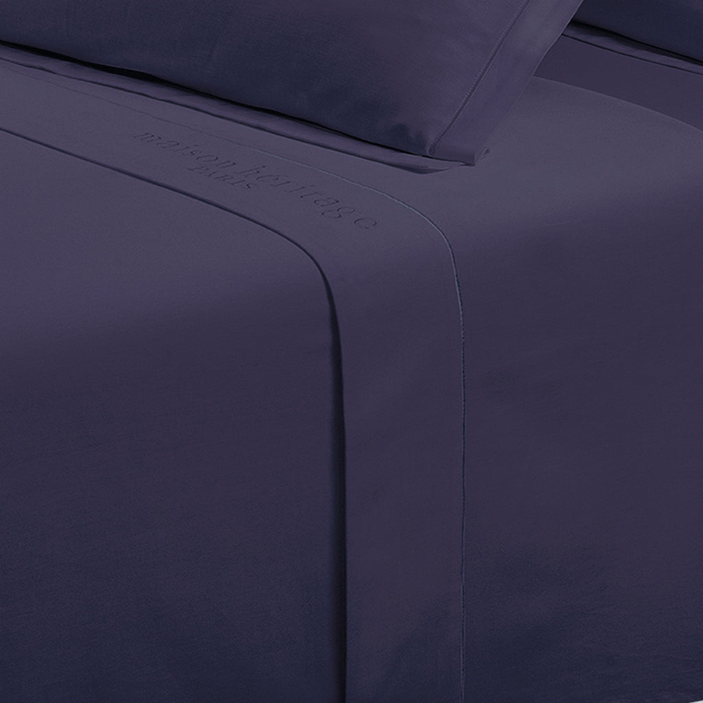 Uni - Drap Plat - Satin De Coton - Bleu 06