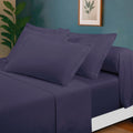 Uni - Ensemble De Draps - Satin De Coton - Bleu 06