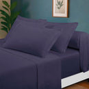 Uni - Ensemble De Draps - Satin De Coton - Bleu 06