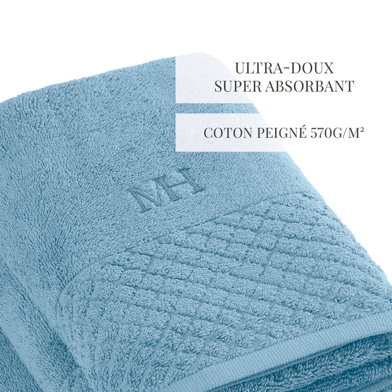 Eden - Set De 2 Serviettes + 2 Draps De Bain - Bleu Ciel