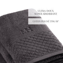 Eden - Serviette + Drap De Bain - Coton Peigné Lt - Gris Foncé