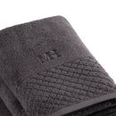 Eden - Serviette + Drap De Bain - Coton Peigné Lt - Gris Foncé