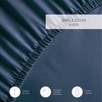 Uni - Drap-Housse - Satin De Coton - Blue 11