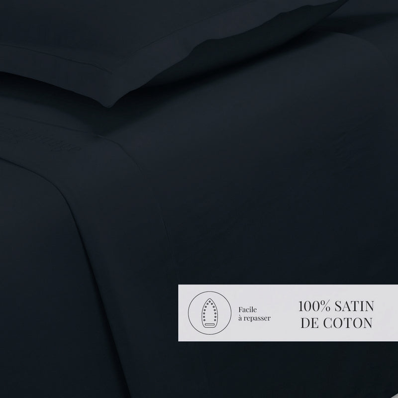 Uni - Drap Plat - Satin De Coton - Blue 11