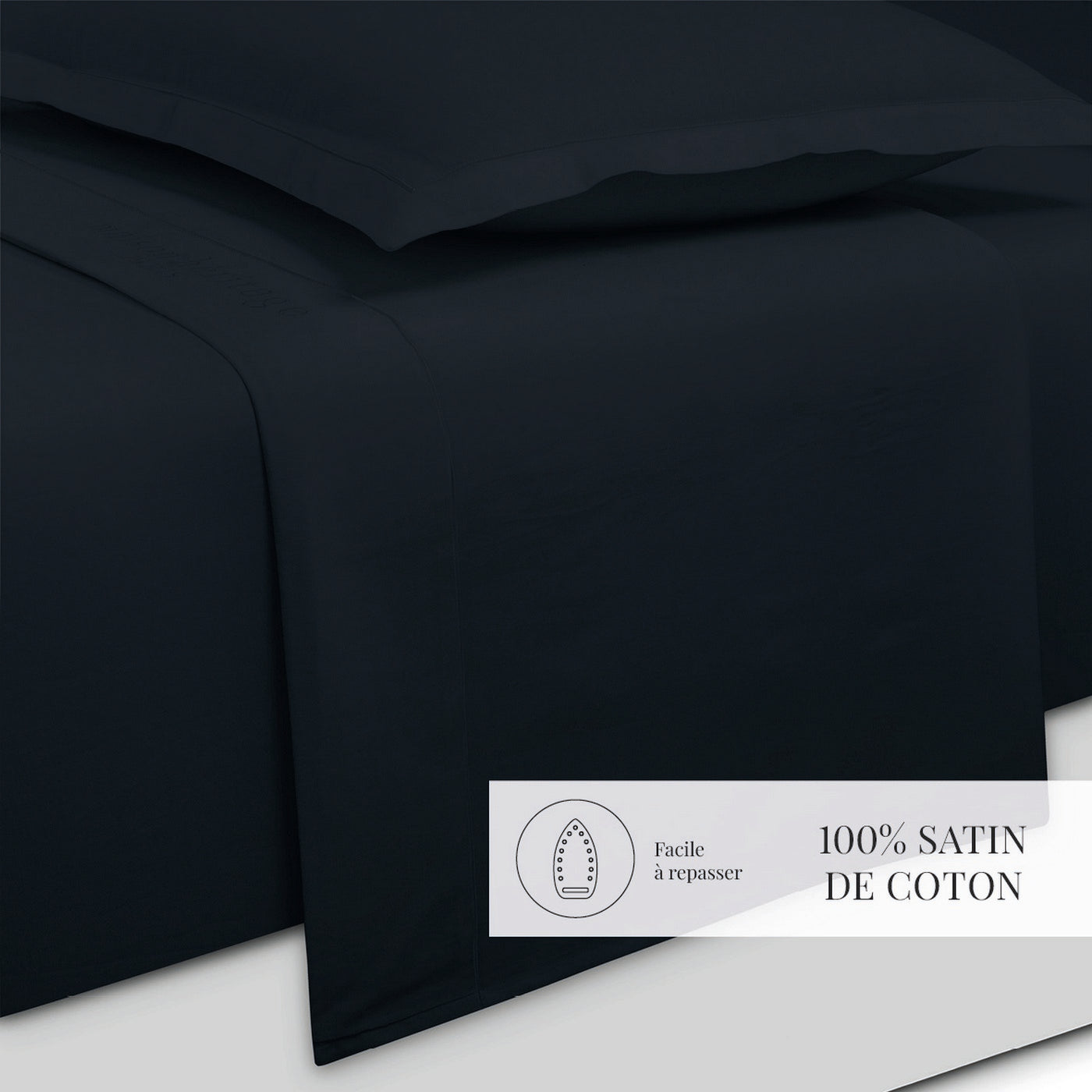 Uni - Ensemble De Draps - Satin De Coton - Blue 11