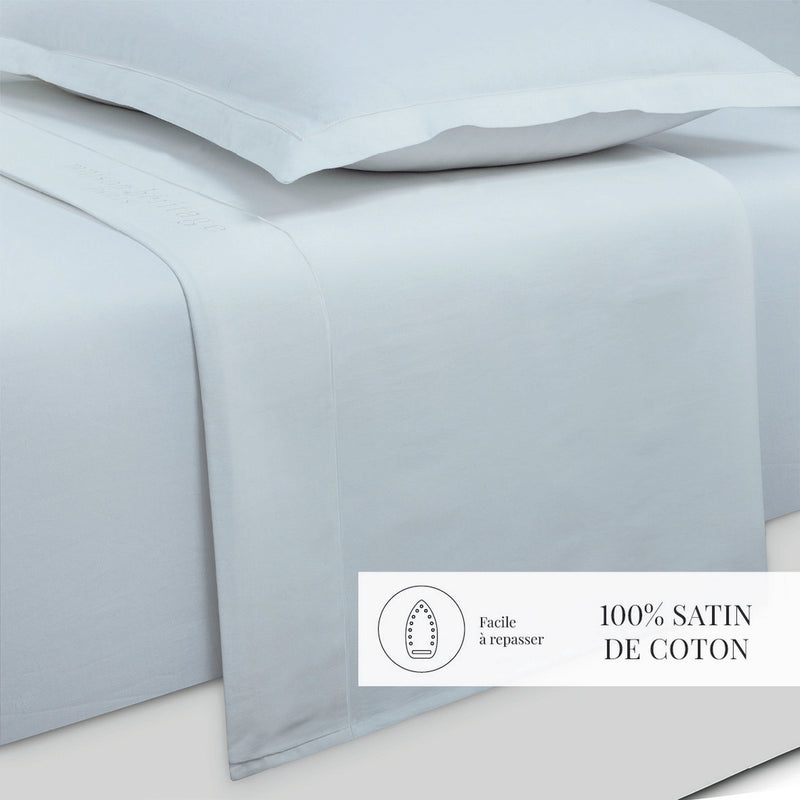 Uni - Ensemble De Draps - Satin De Coton - Vert 01